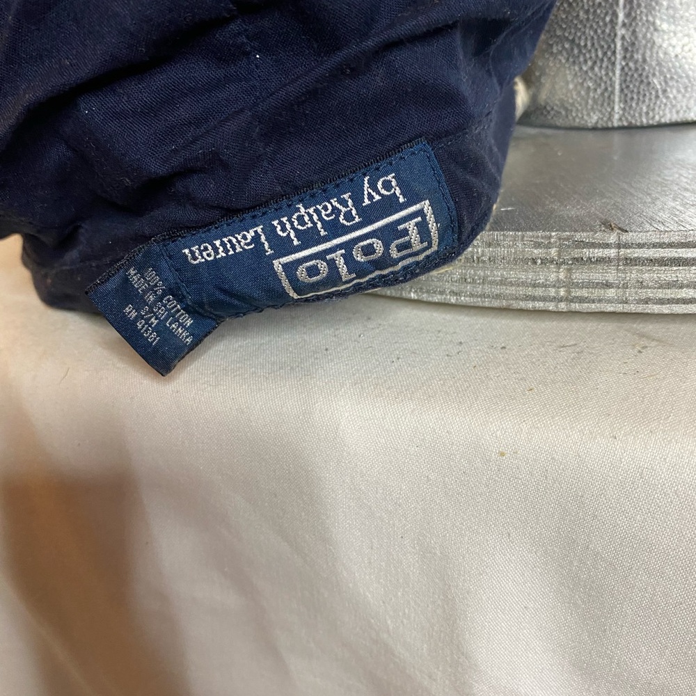 Vintage POLO RALPH LAUREN hickory Striped Blue and White Newsboy Cap size S/M - Picture 8 of 8
